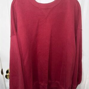 Aerie Deep Red Crewneck Top